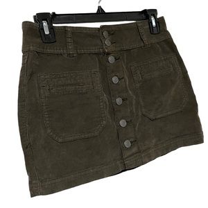 Free People We the Free Joanie Olive Corduroy Button Mini Skirt